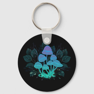 Toadstools in Bushes Key Ring