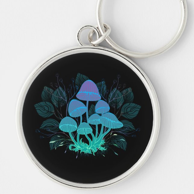 Toadstools in Bushes Key Ring (Front)
