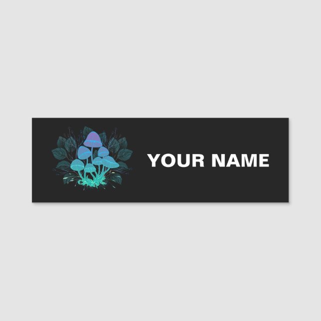 Toadstools in Bushes Name Tag (Front)