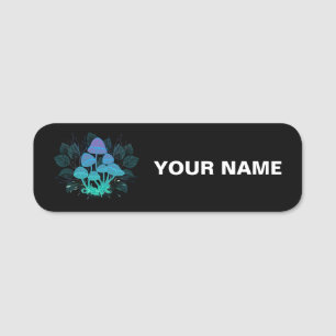 Toadstools in Bushes Name Tag