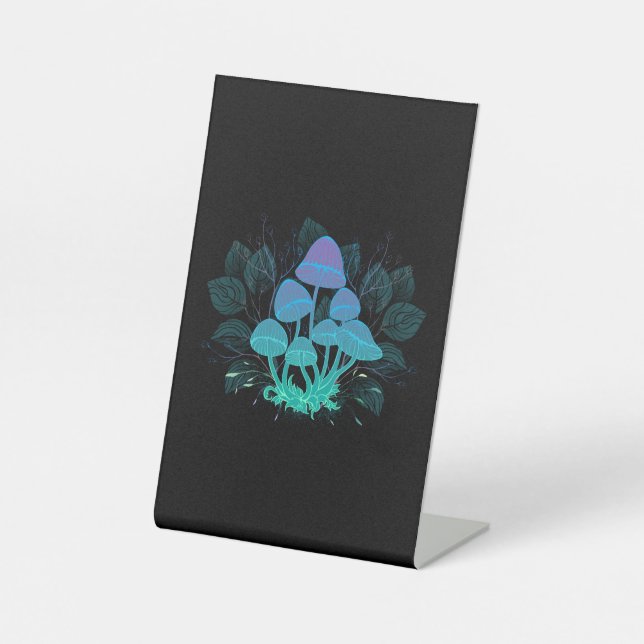 Toadstools in Bushes Pedestal Sign (Front)