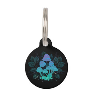 Toadstools in Bushes Pet Tag