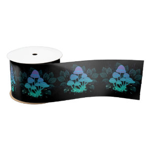Toadstools in Bushes Satin Ribbon