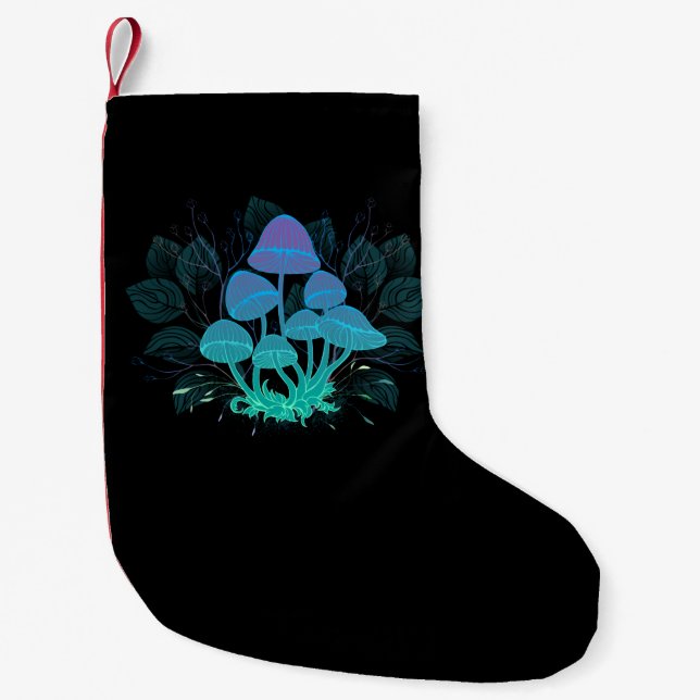 Toadstools in Bushes Small Christmas Stocking (Front)