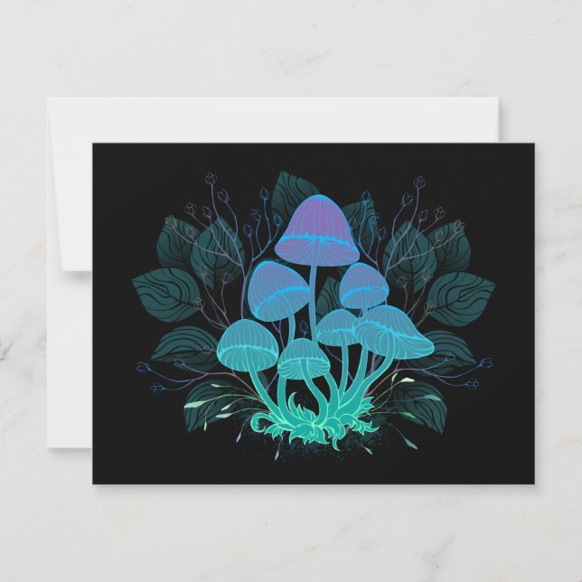 Toadstools in Bushes Thank You Card (Front)