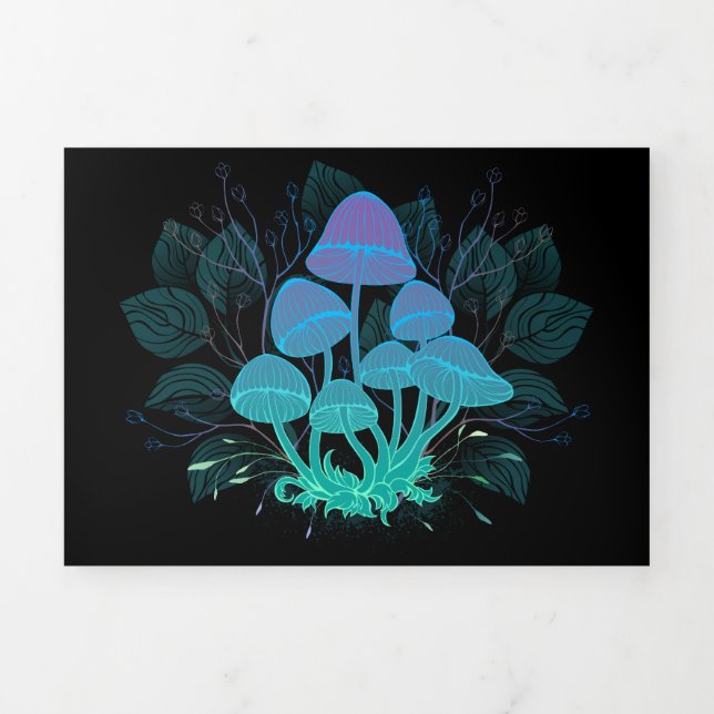 Toadstools in Bushes Tri-Fold Announcement (Cover)