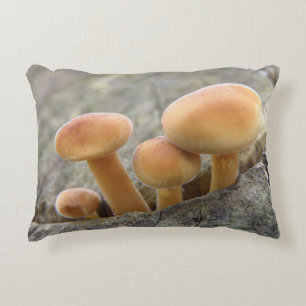 Toadstools on a Tree Trunk Pillow