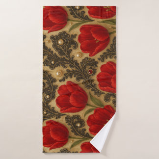 TOALHA Tulipas e Renda DESIGN Bath Towel