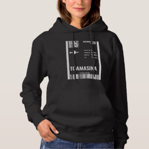 Toamasina Madagascar Boarding Pass Airline Ticket Hoodie