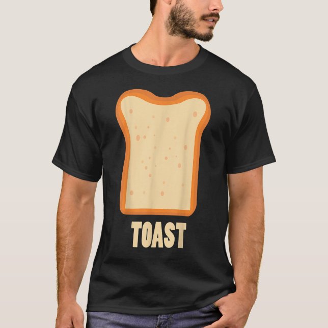 Toast Bread Breakfast Costume Cute Easy Food Hallo T-Shirt (Front)