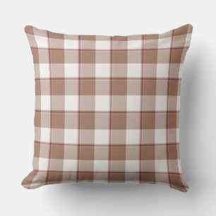 Toast Brown and Athens Gray Plaid Cushion