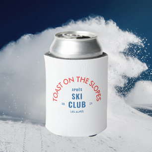 Toast On The Slopes Après Ski Club Red & Blue Can Cooler