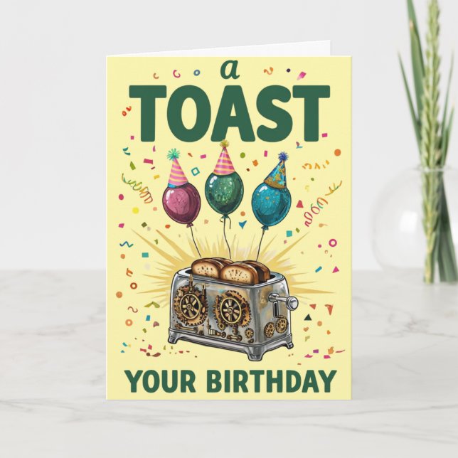 Toast Your Birthday - Fun Celebration Card (Front)