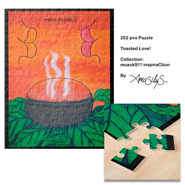 Toasted Love muackS!!! - AmaSilyS - 252 pcs Art Jigsaw Puzzle (Have fun putting together this coffee-inspired puzzle!)