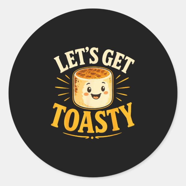 Toasted marshmallow campfire  classic round sticker (Front)
