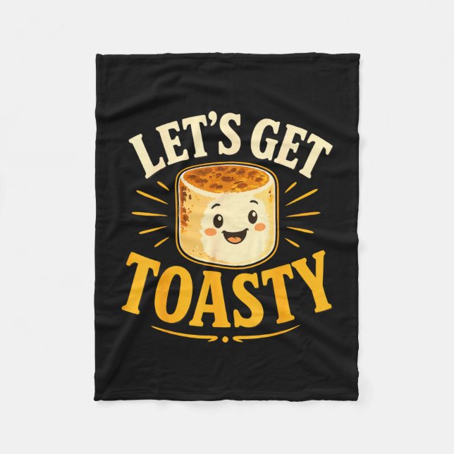 Toasted marshmallow campfire  fleece blanket (Front)