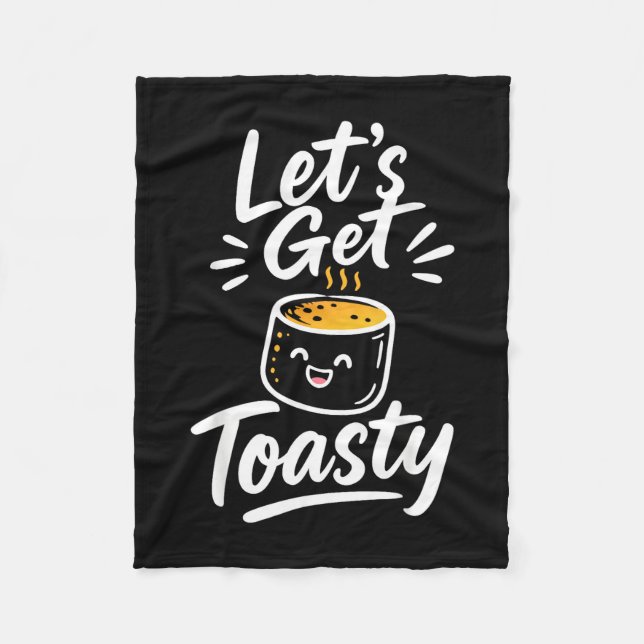 Toasted marshmallow campfire  fleece blanket (Front)