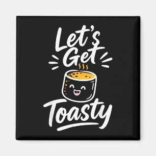 Toasted marshmallow campfire magnet