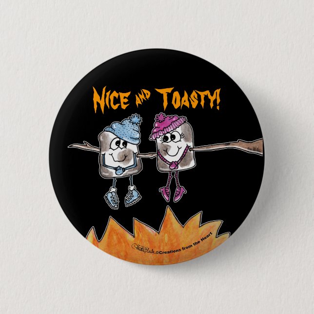 Toasted Marshmallows 6 Cm Round Badge (Front)