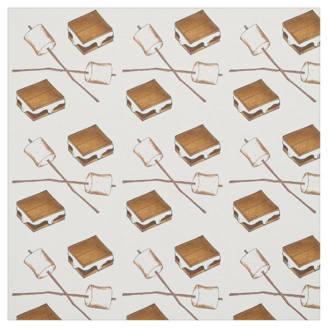 Toasted Marshmallows and Chocolate Smores Fabric (Swatch)