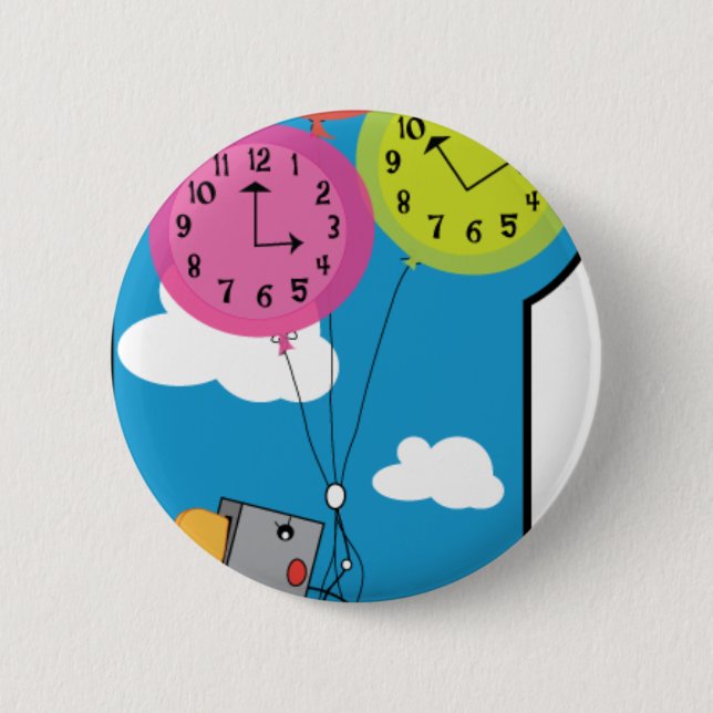 Toaster Time Flies 6 Cm Round Badge (Front)