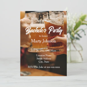 Toasting Beer Glasses Bachelor Party Invitation