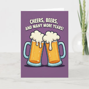 Toasting Beers Birthday Card