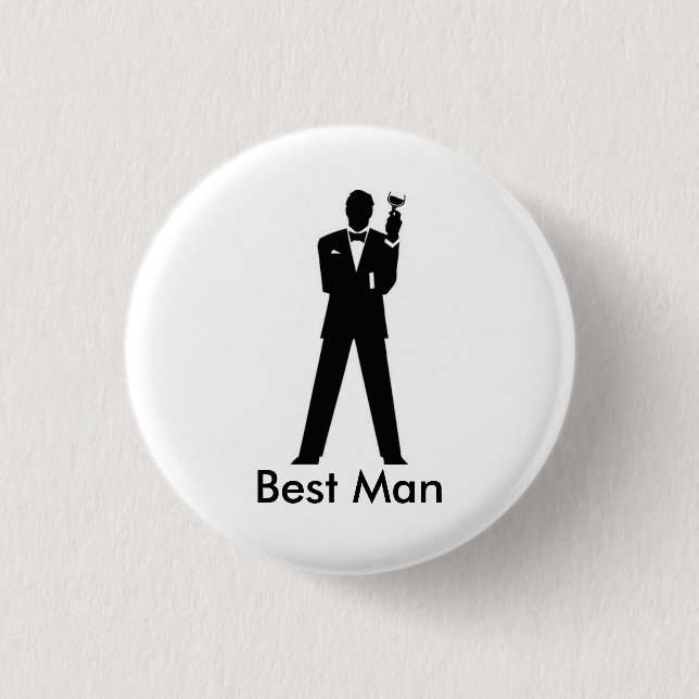 Toasting Gentleman 3 Cm Round Badge (Front)