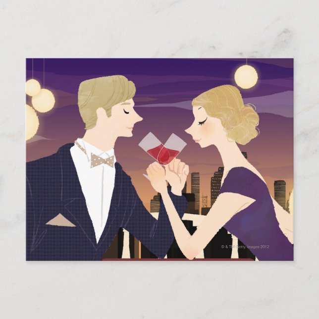 Toasting Glasses Postcard (Front)