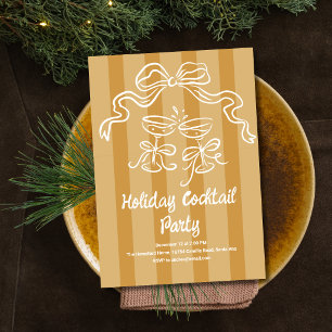 Toasting Stripes Holiday Cocktails Invitation