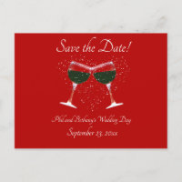 Toasting Wine Glasses Cheers Save The Date