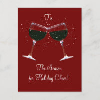 Toasting Wine Glasses Holiday Postcards
