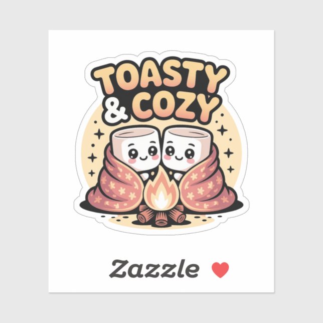 Toasty Marshmallows Cute Kawaii Badge (Sheet)