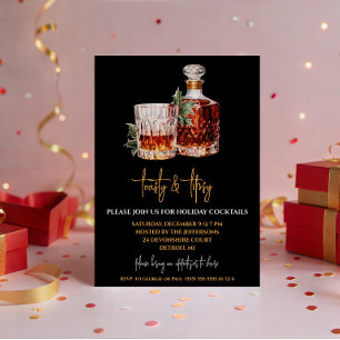 Toasty & Tipsy, Scotch, Holiday Cocktail Party Invitation