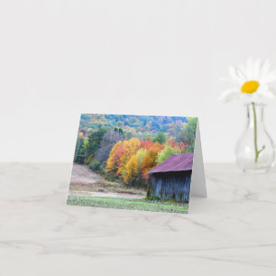 Tobacco Barn Fall Leaves Personalised Note Card