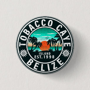 Tobacco Caye Belise Retro Sunset Souvenirs 60s 3 Cm Round Badge