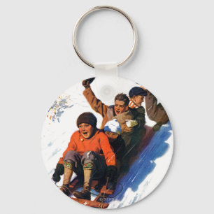 Tobagganing Key Ring
