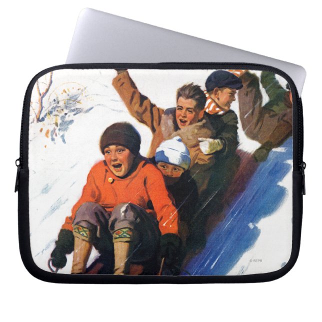 Tobagganing Laptop Sleeve (Front)