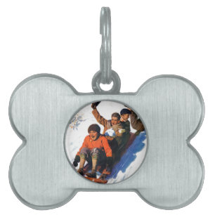 Tobagganing Pet ID Tag