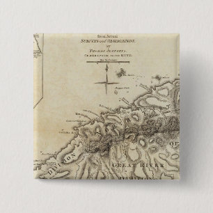 Tobago from actual surveys and observations 15 cm square badge