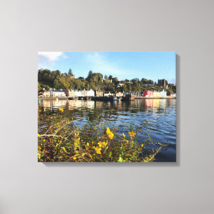 Tobermory, Isle of Mull, Scotland with Flowers Canvas Print