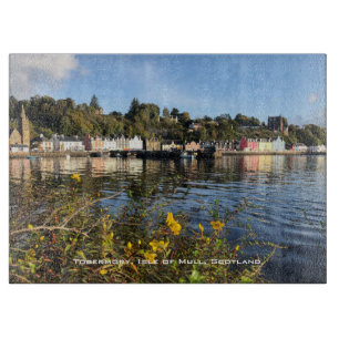 Tobermory, Isle of Mull, Scotland with Flowers Cutting Board