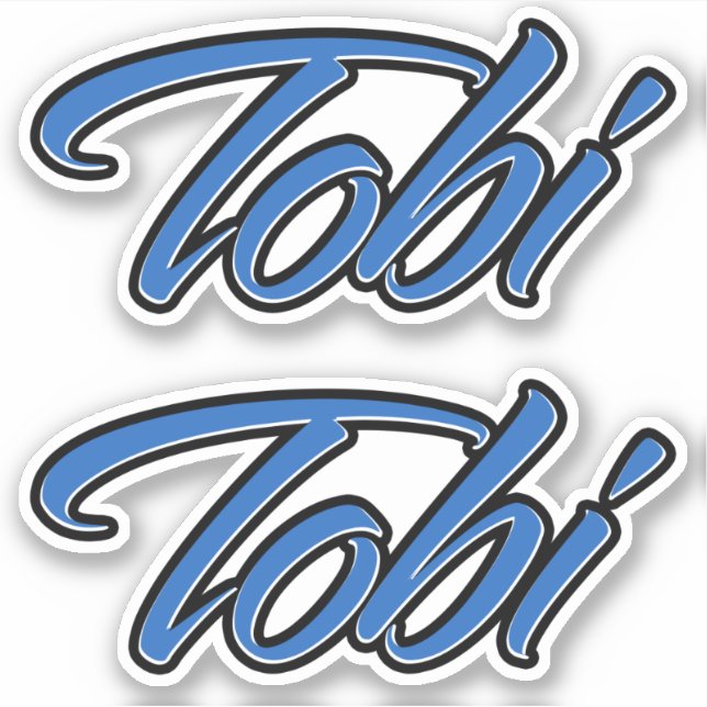 Tobi name blue sticker sticker sticker sticker (Front)