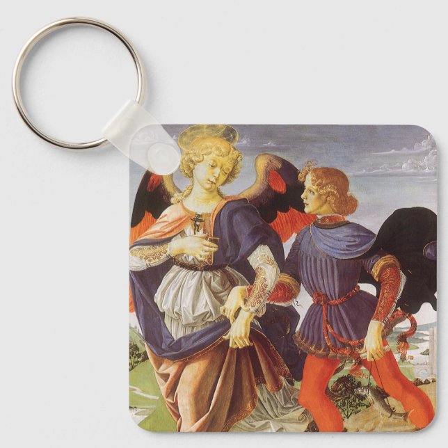 Tobias and the Angel by Andrea del Verrocchio Key Ring (Front)