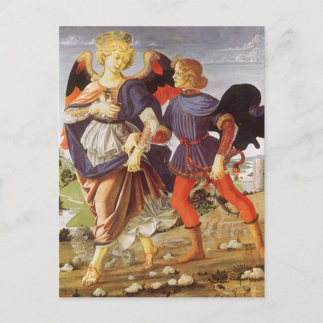 Tobias and the Angel by Andrea del Verrocchio Postcard (Front)