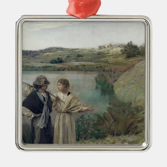 Tobias and the Archangel Raphael Metal Tree Decoration (Front)