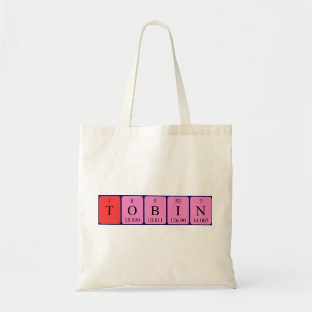 Tobin periodic table name tote bag (Front)