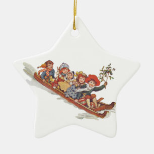 Toboggan Ceramic Tree Decoration