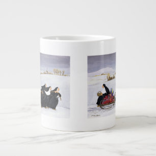Tobogganing 2 large coffee mug