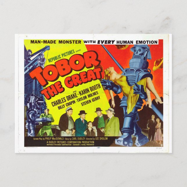 TOBOR THE GREAT POSTCARD (Front)